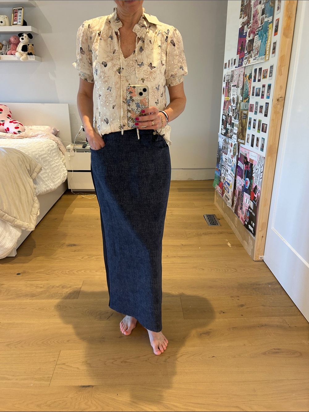 SCHELLA KANN  Navy Maxi Skirt - wraparound super stretchy